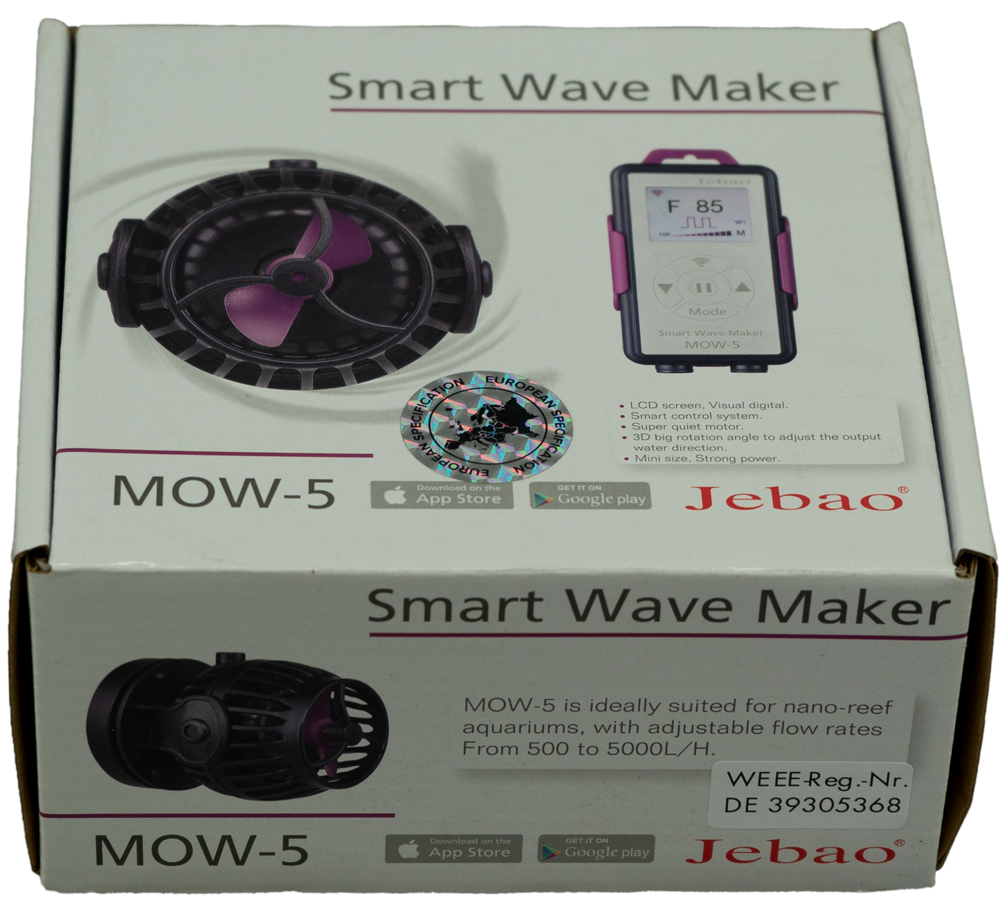 Deltec Jecod MOW 5 Strömungspumpe / Wavemakermax. 5000 l/h, 12 W