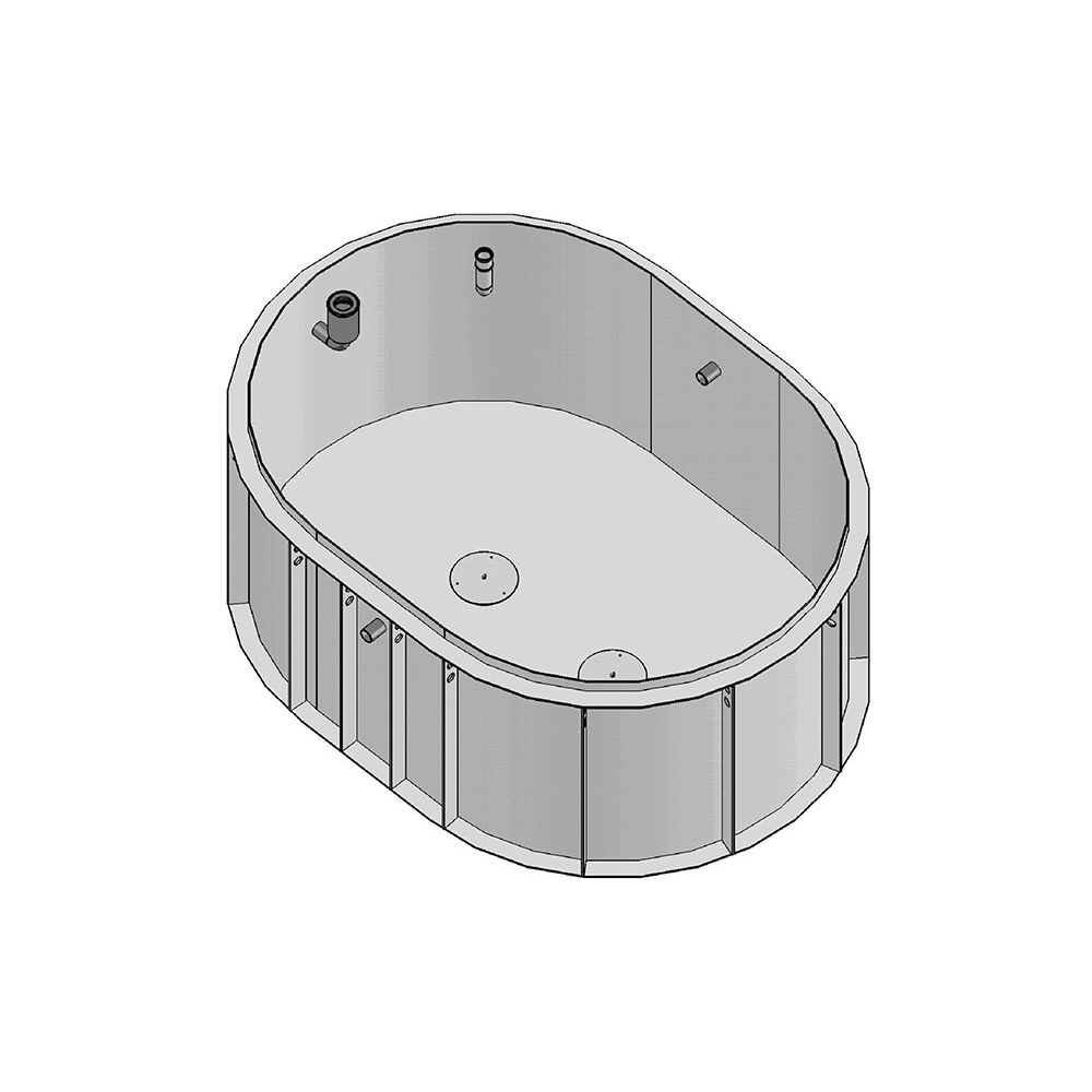 Ovalteich (24.300L) L=5m, B=3,30m, H=2m