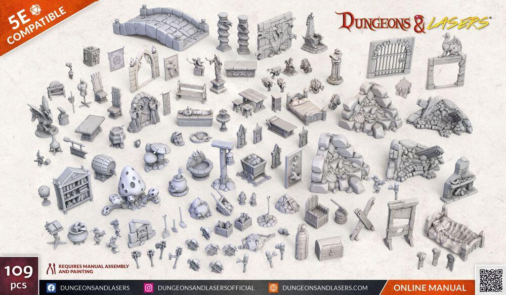 Dungeons & Lasers Expansion Set: FANTASY PROPS PACK - PremiumHobby