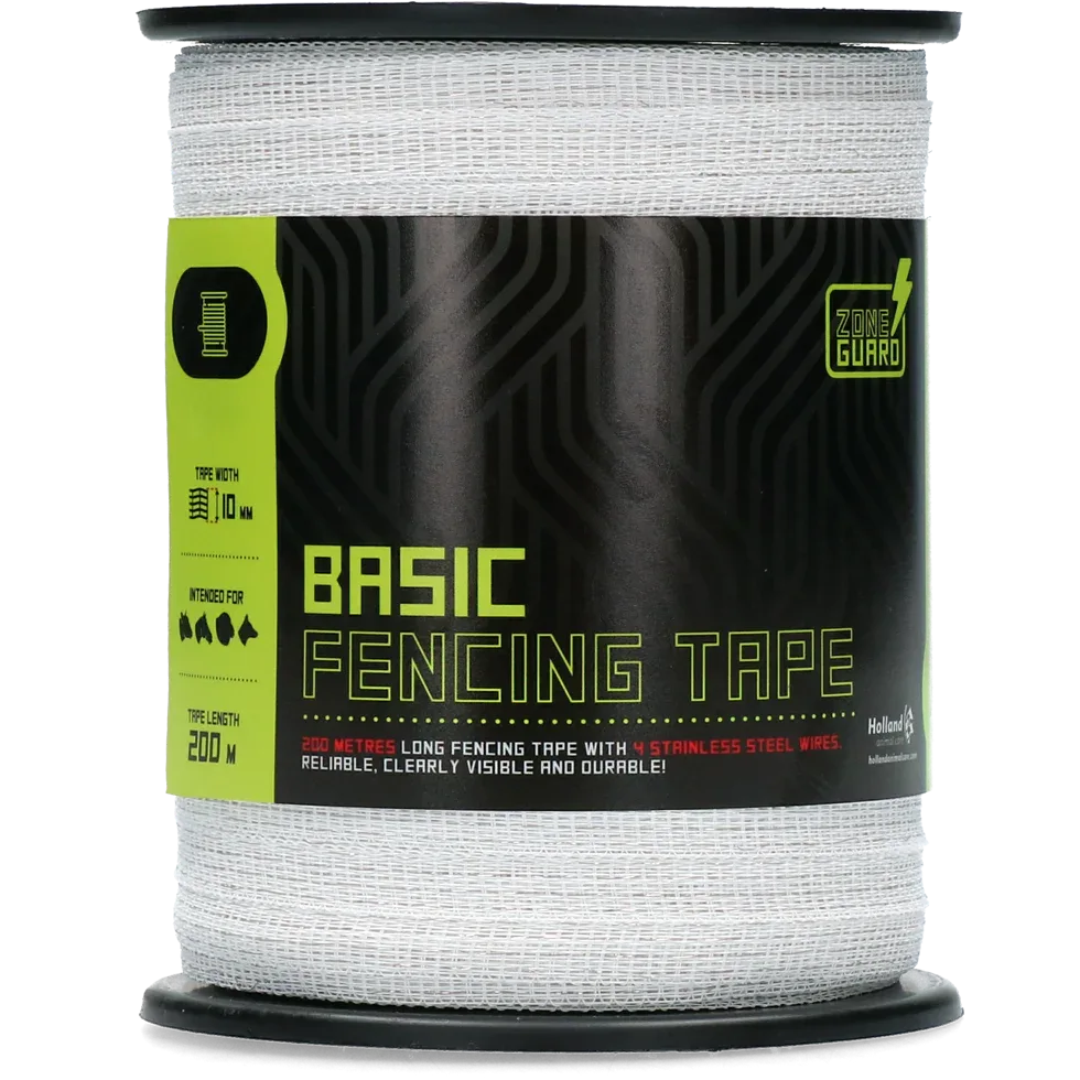 ZoneGuard 10 mm Basic Zaunband weiß 200 m - PremiumHobby