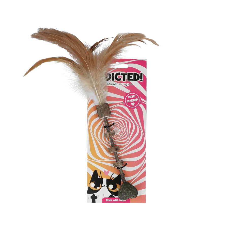 Addicted Stick with heart and feathers - PremiumHobby