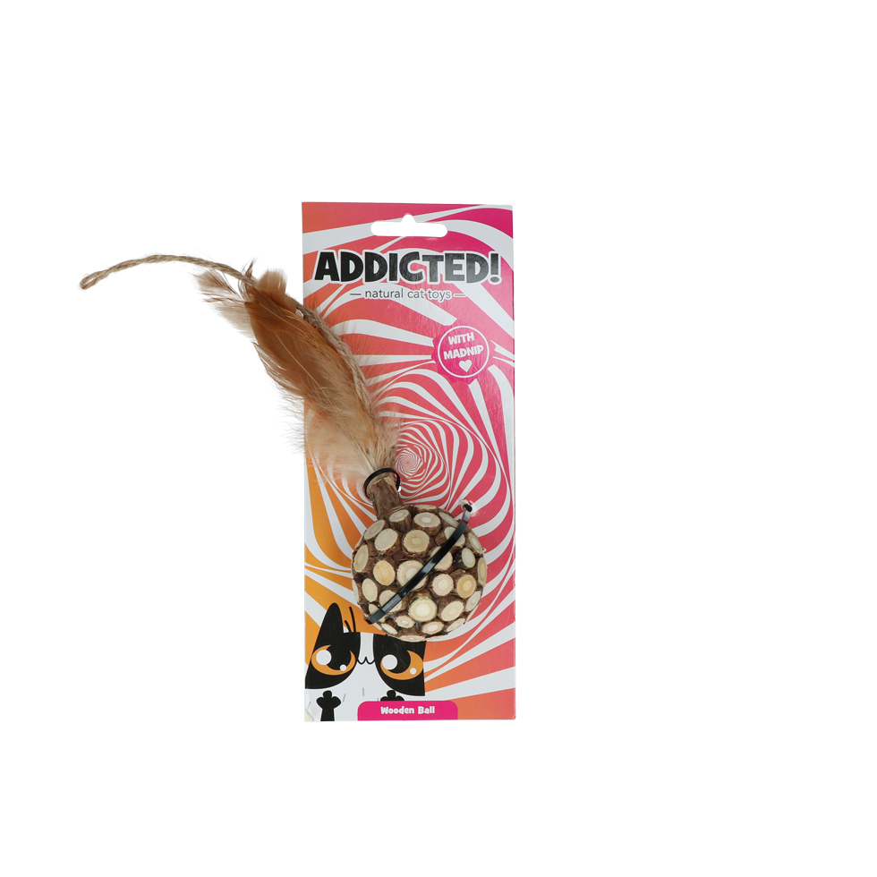 Addicted Wooden ball with feathers