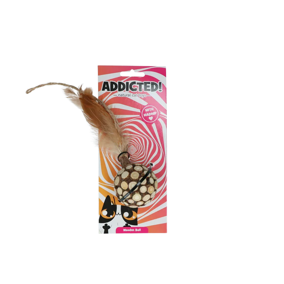 Addicted Wooden ball with feathers - PremiumHobby