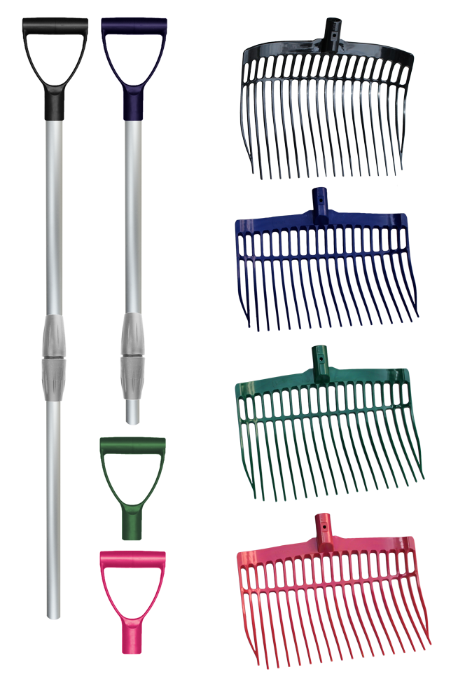 Dunggabel kunststoff schwarz mit alu. Stiel in einem Karton