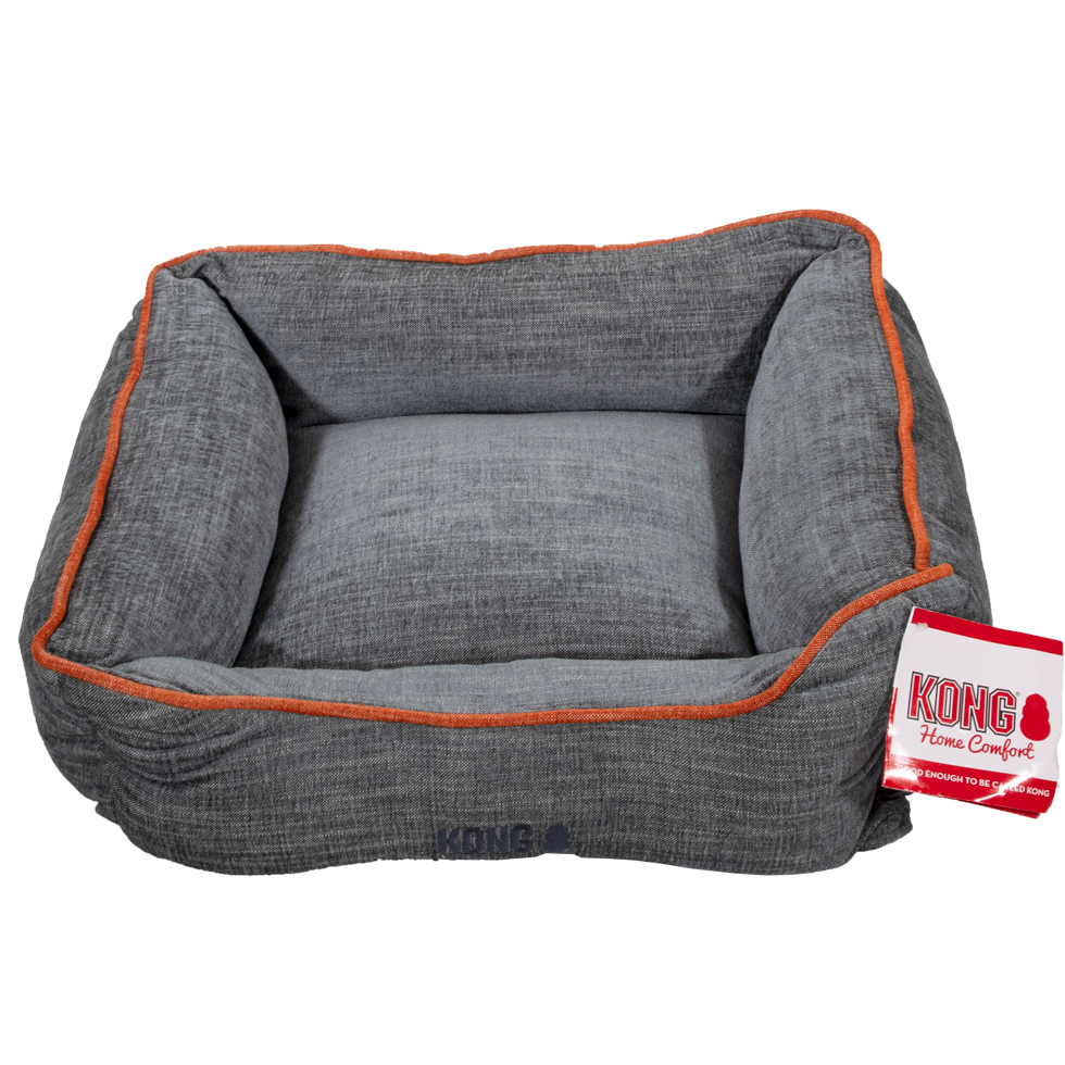 KONG Lounger Beds Small, Grau mit orange Leine