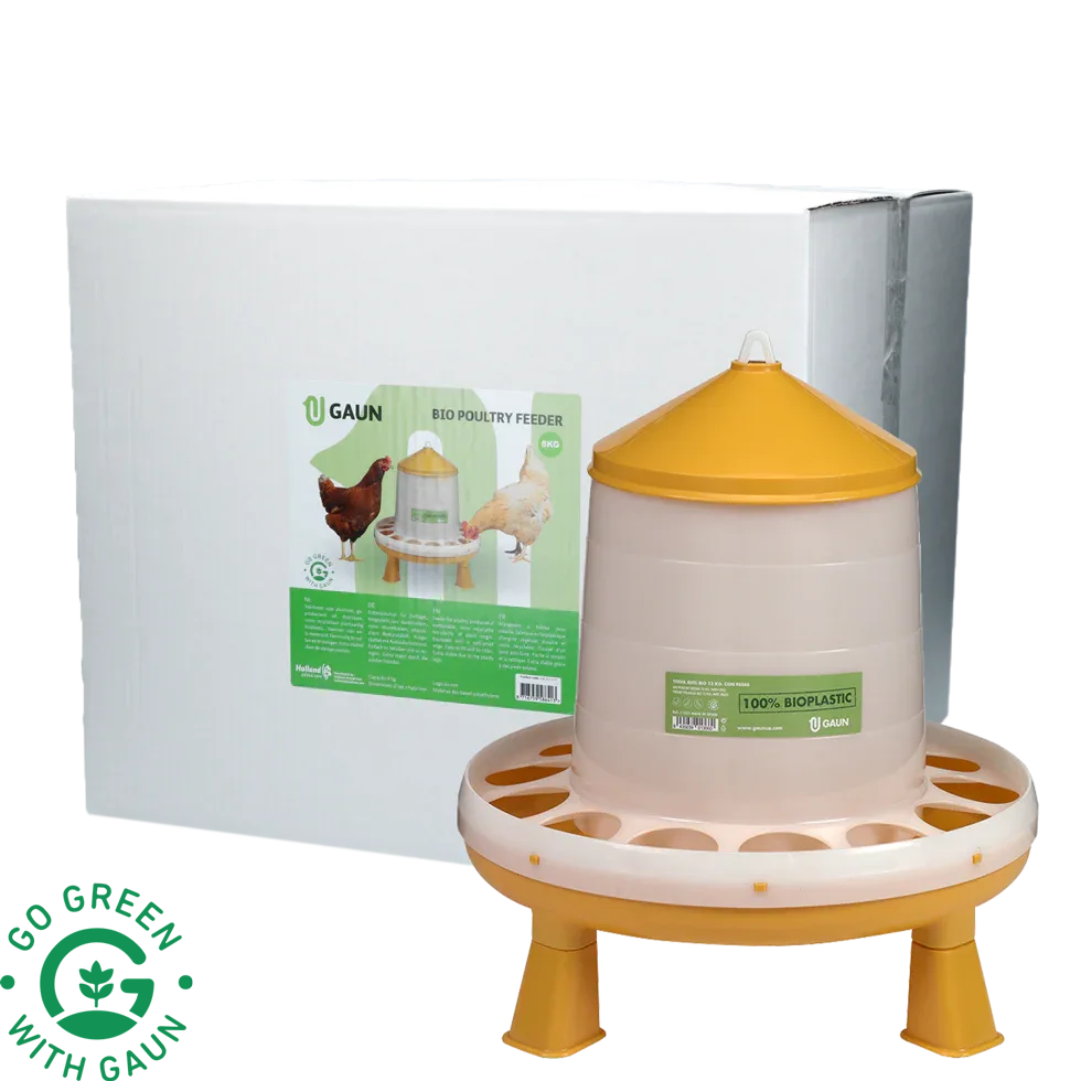 Geflügel Futterautomat 8 kg Bio grün lemon mit Ständer - PremiumHobby