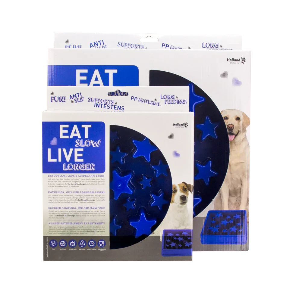 Eat Slow Live Longer Star Blue S - PremiumHobby