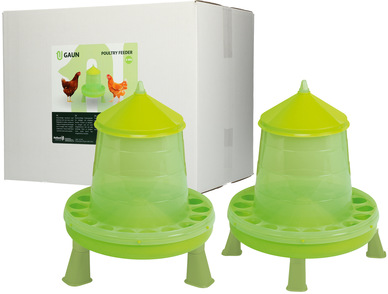 Geflügel Futterautomat mit Ständer 4 kg, lemongrün