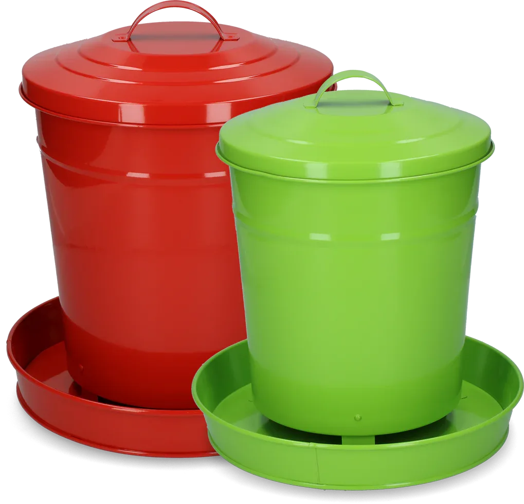 Geflügel Futterautomat Metall 6 Kg rot - PremiumHobby