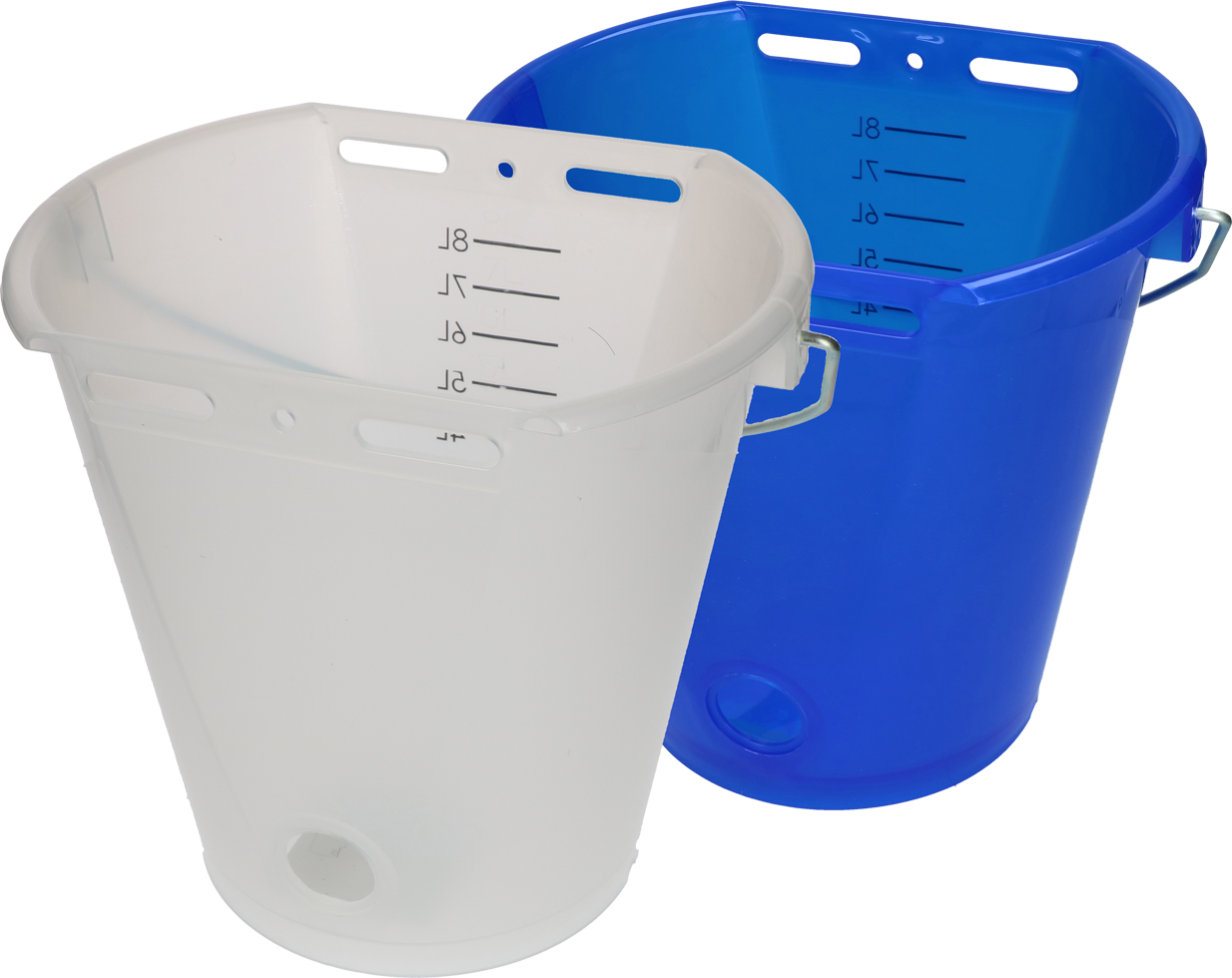 Kälbereimer weiß transparent 2-seitig flach