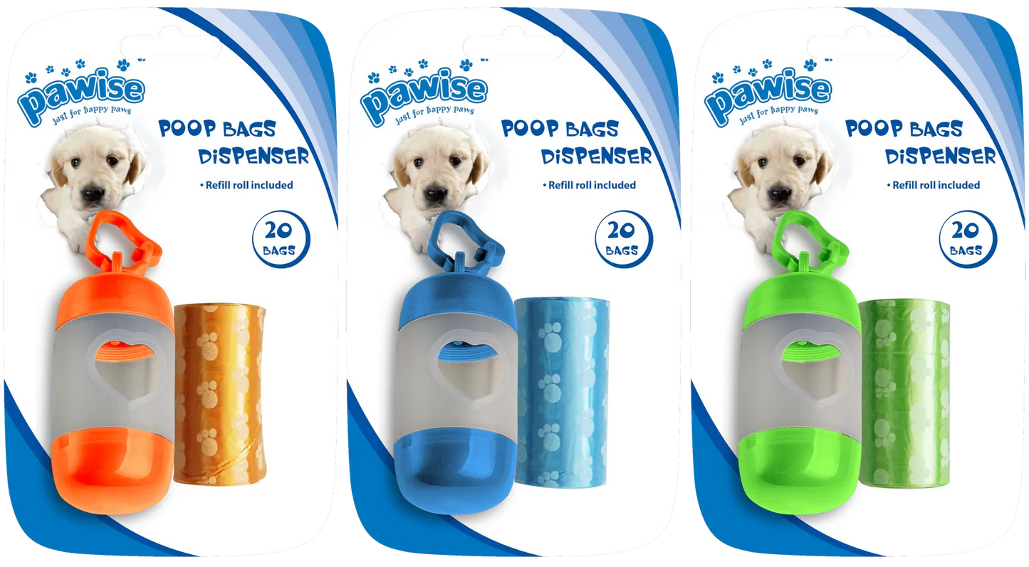 Pawise Poop Bags Dispenser (incl. 2 x 20 bags) - PremiumHobby