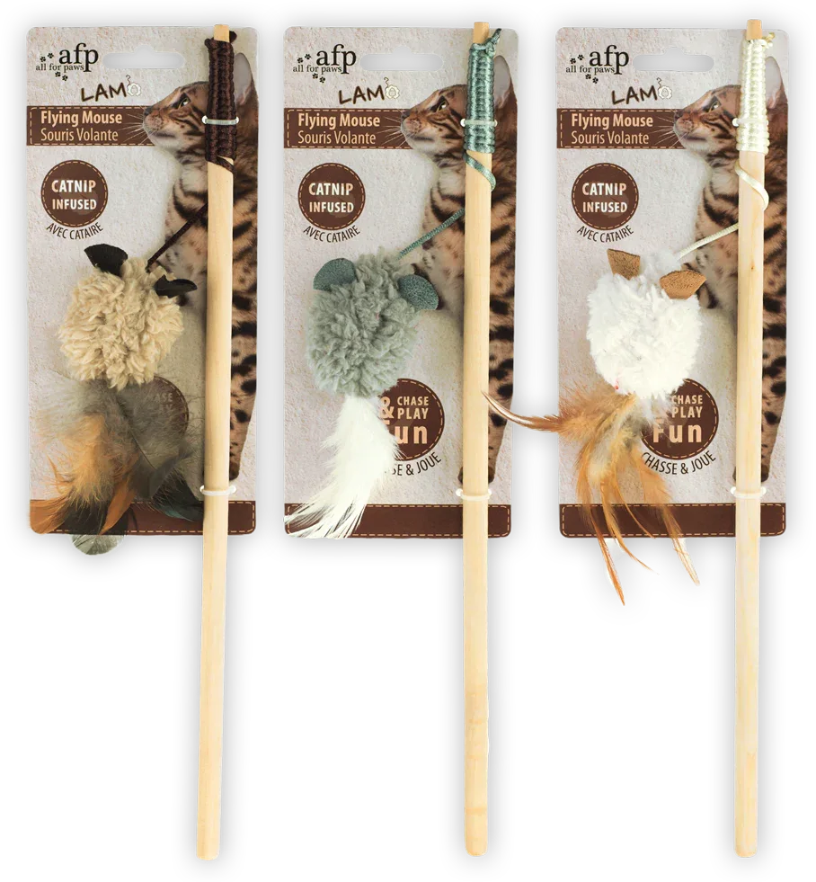 AFP Lambswool-Wand+Mouse with Feather Catnip - PremiumHobby