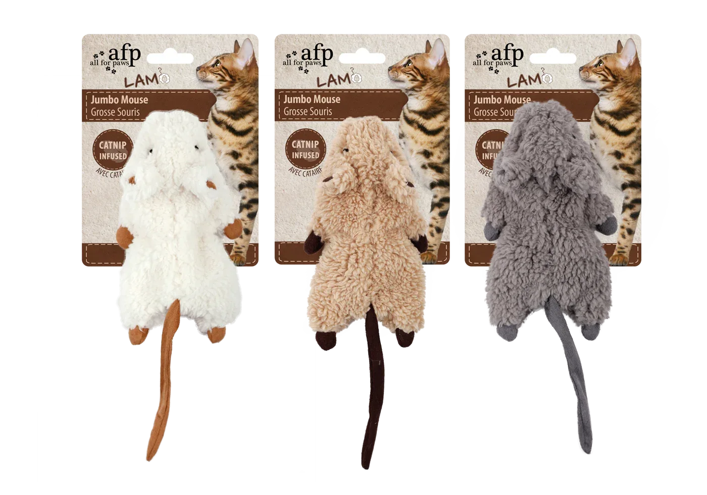AFP Lambswool-Jumbo Crinkle Catnip Rodent - PremiumHobby