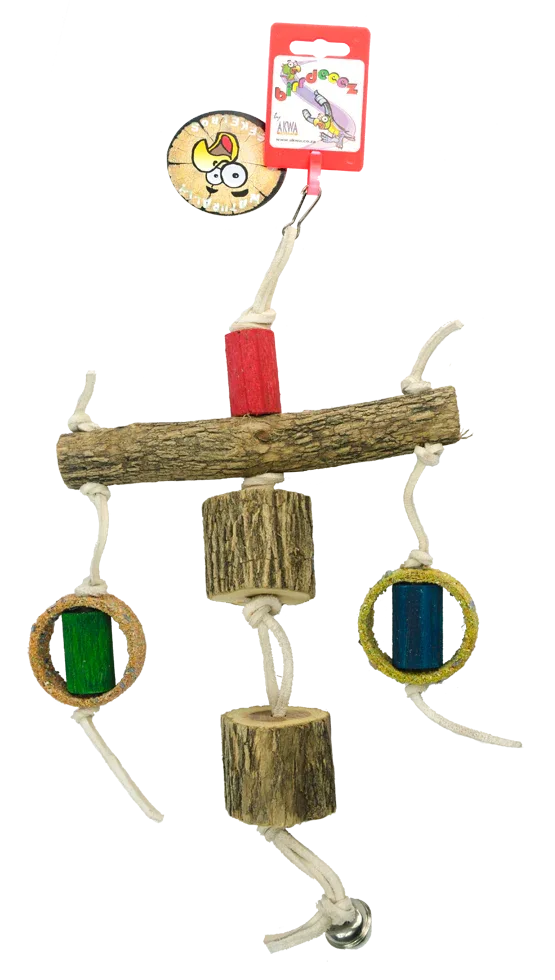 Birrdeeez Sekelbos T-Pillar Leather Parrot Toy - PremiumHobby