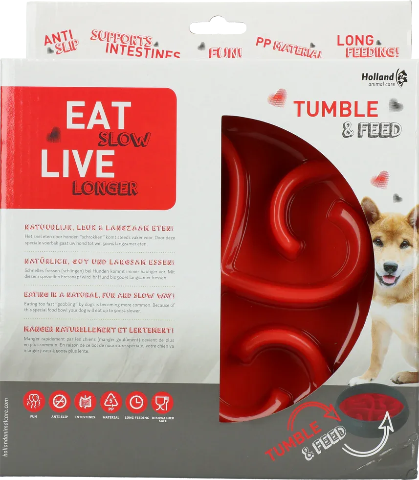 Eat Slow Live Longer Tumble Feeder Red - PremiumHobby