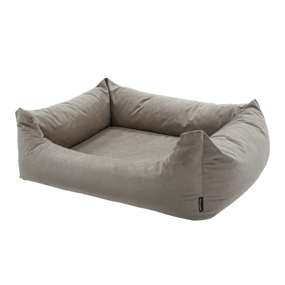 Madison Velours Dog Bed Taupe L