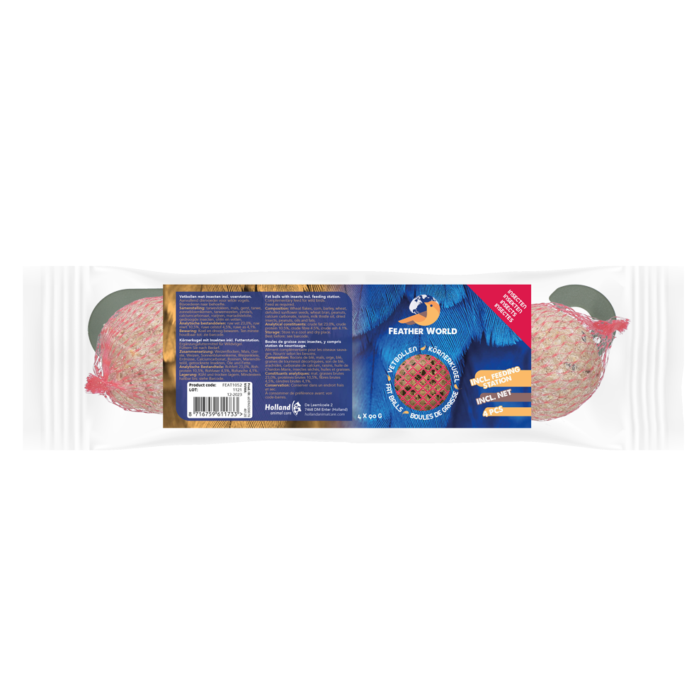 Feather World Futterstation mit 4 Meisen-Insektenkugeln