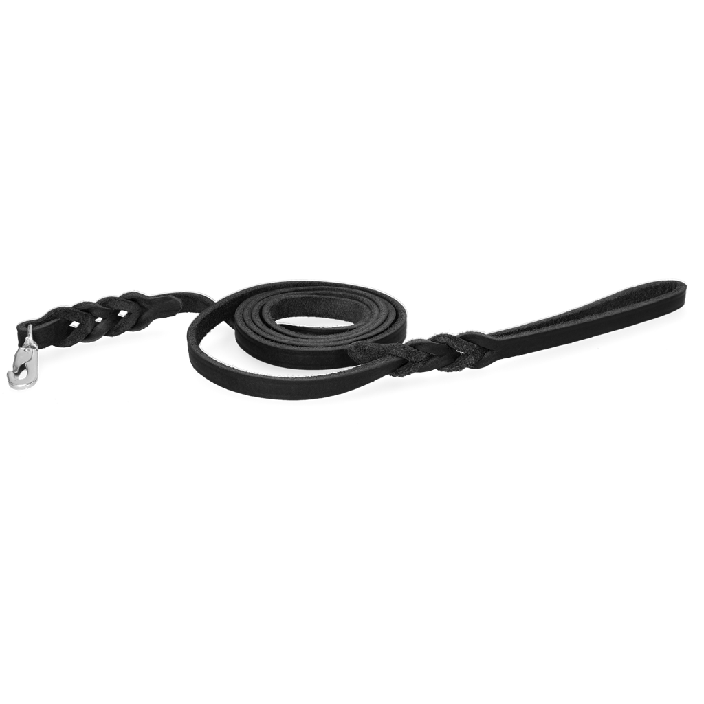 Spotted! Pro Leder Führleine Schwarz Klipphaken 1x180cm