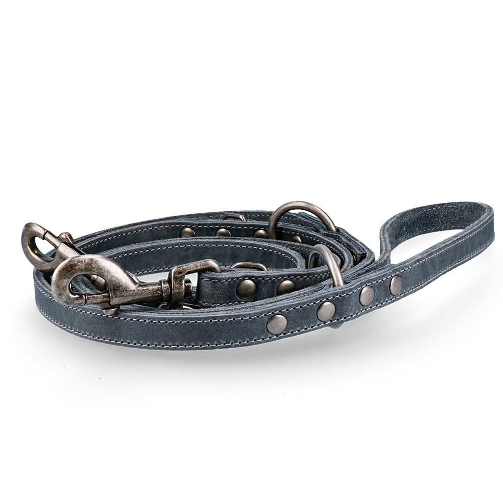 Spotted! Pro Leder Trainingsleine Grau 1,6x250cm