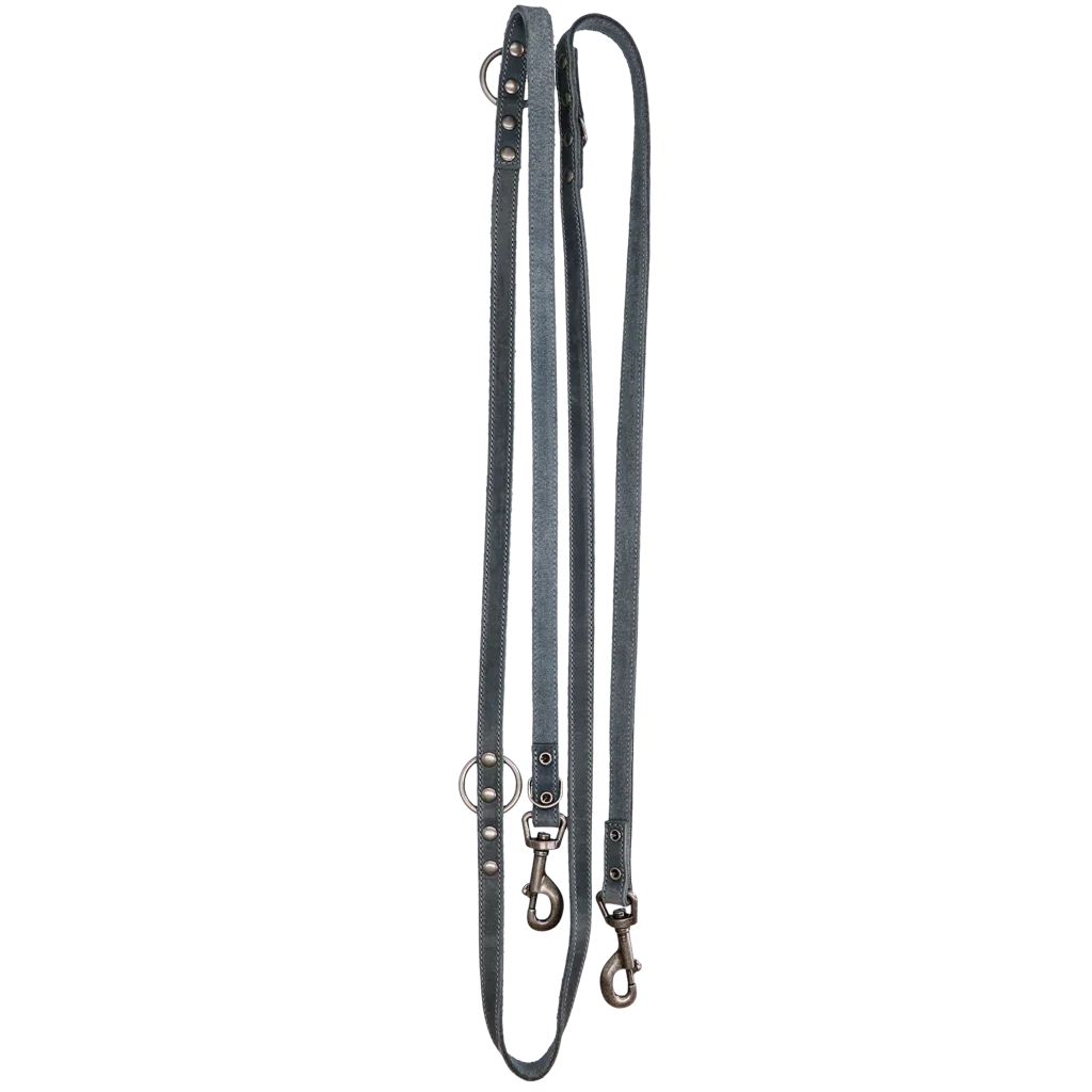 Spotted! Pro Leder Trainingsleine Grau 2x250cm - PremiumHobby