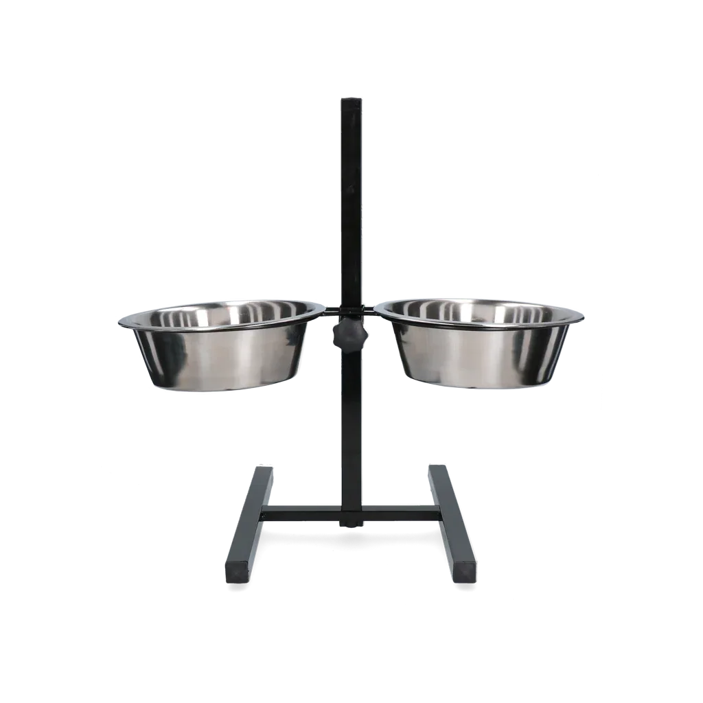 Feed and drink bowl stainless steel T-stand 2,80ltr Ø 25cm - PremiumHobby