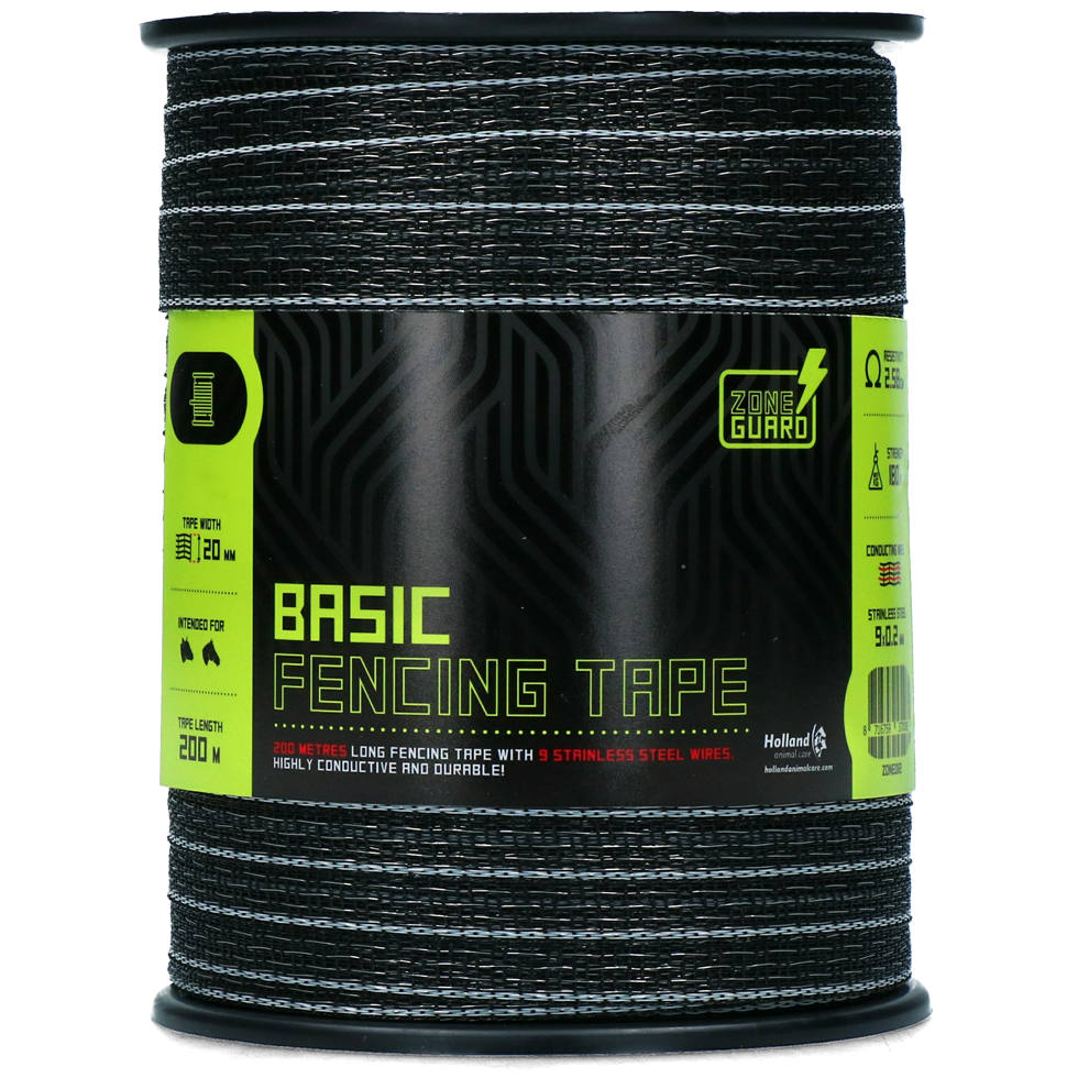 ZoneGuard 20 mm Basic Zaunband schwarz 200 m