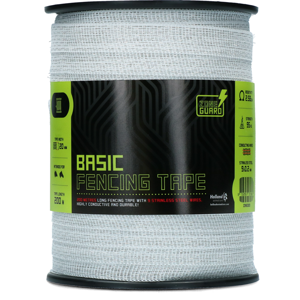 ZoneGuard 20 mm Basic Zaunband weiß 200 m (9 Drähte)
