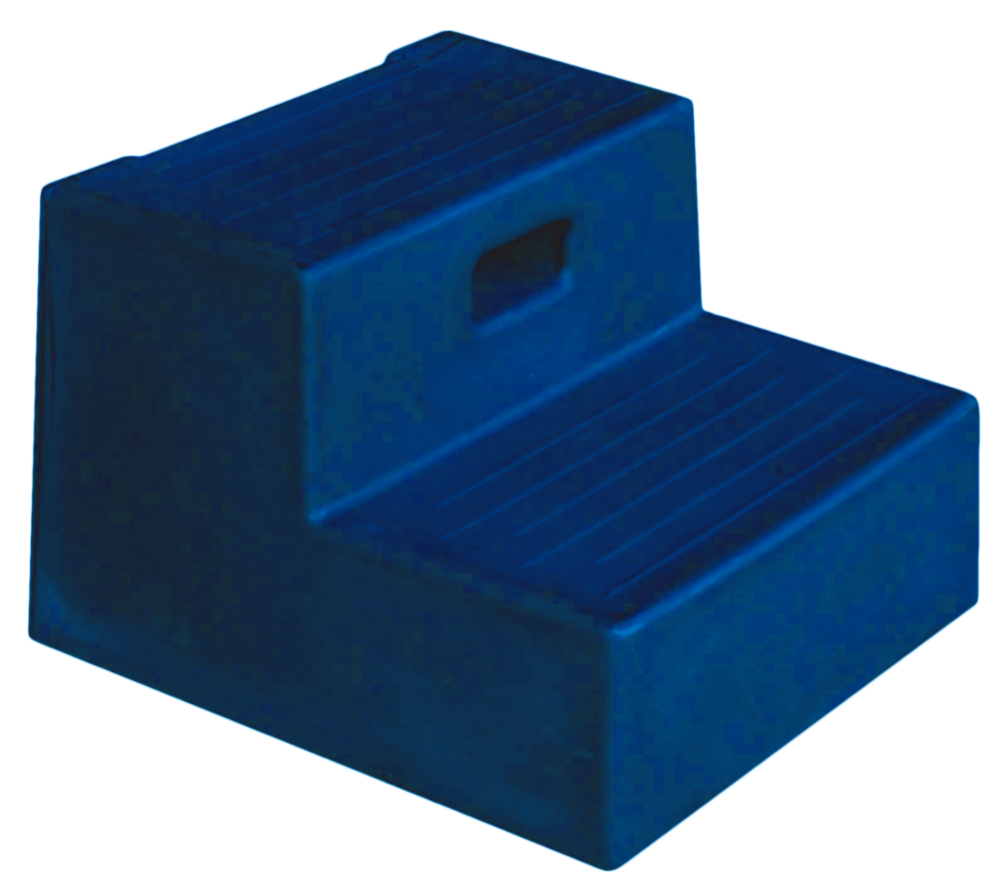 Aufsteighilfe zwei Stufen blau