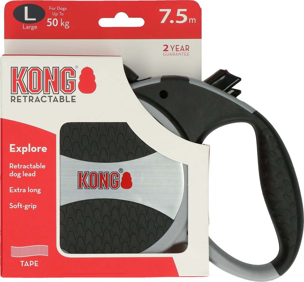 KONG Retractable Leash Explorer Grau L (7,5m/50kg)