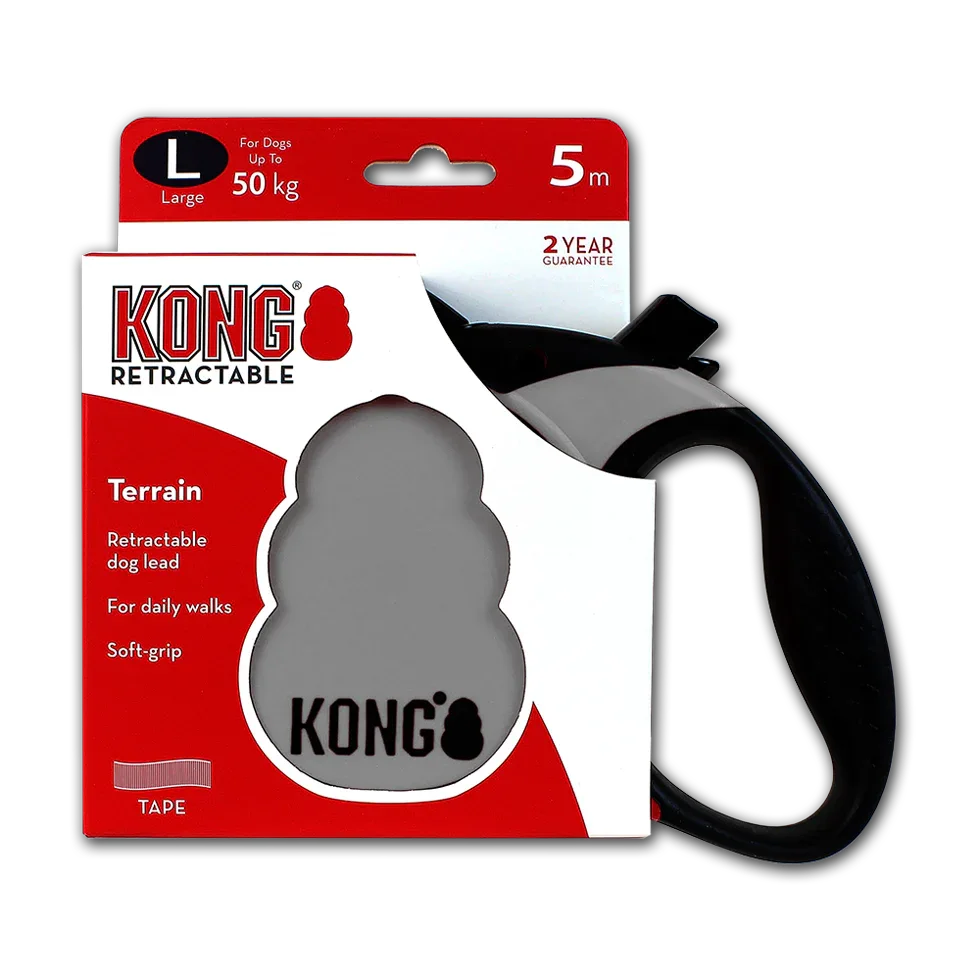 KONG Retractable Leash Terrain Grey L (5m/50kg) - PremiumHobby