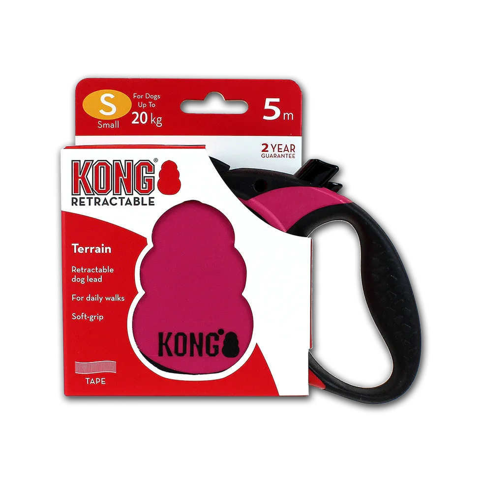 KONG Retractable Leash Terrain Pink S (5m/20kg) - PremiumHobby