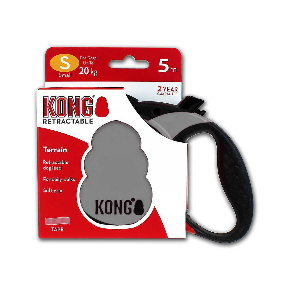 KONG Retractable Leash Terrain Grey S (5m/20kg) - PremiumHobby