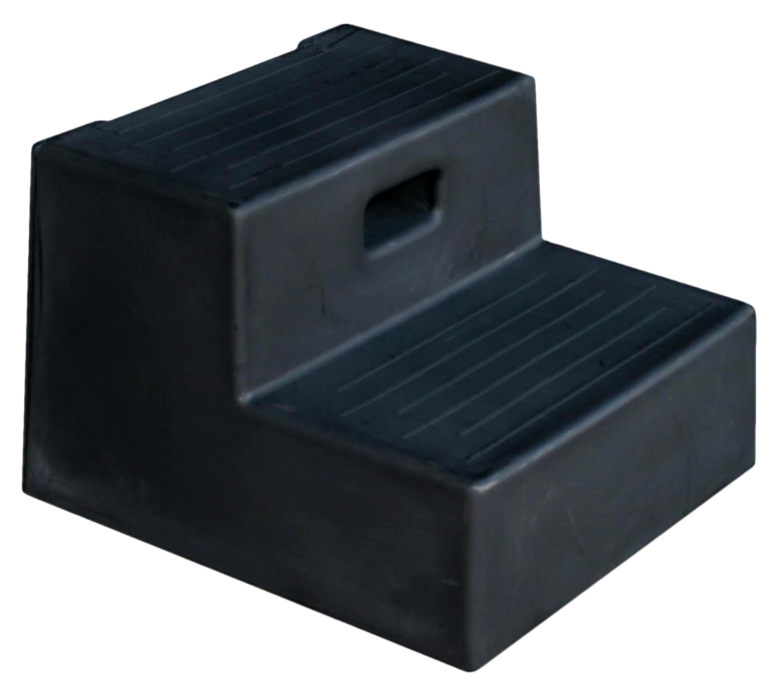 Aufsteighilfe zwei Stufen schwarz