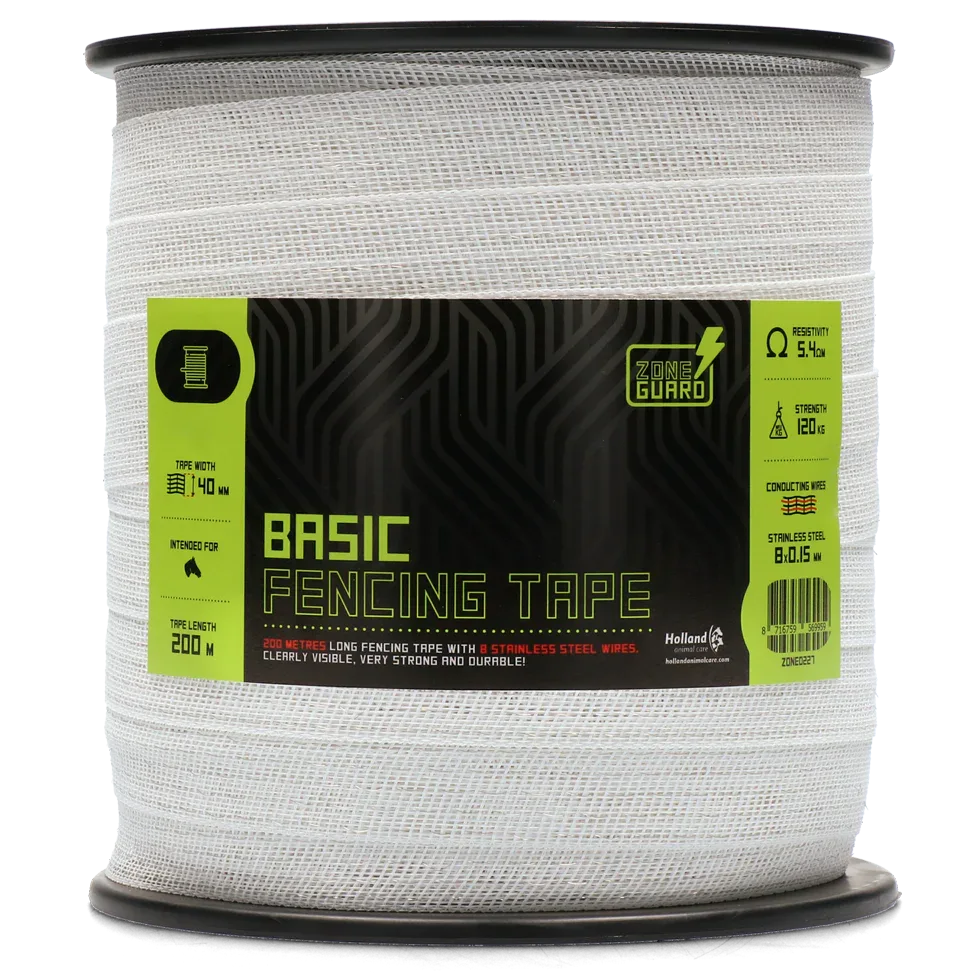 ZoneGuard 40 mm Basic Zaunband weiß 200 m - PremiumHobby