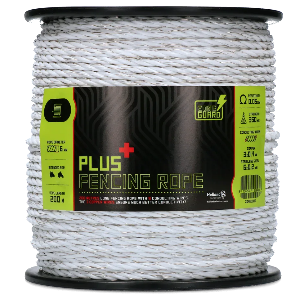 ZoneGuard 6 mm Plus Zaunseil weiß 200 m - PremiumHobby