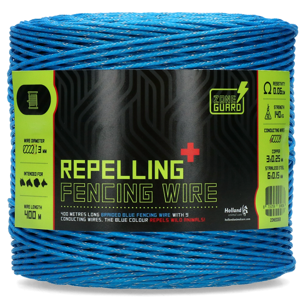 ZoneGuard 3 mm abwehrender Zaundraht blau 400 m