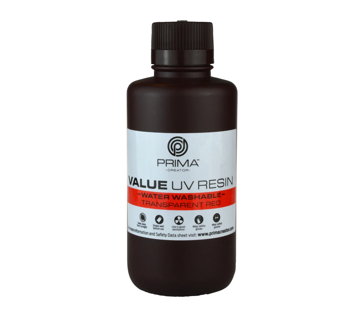 PrimaCreator Value Water Washable UV Resin - 500 ml - Transparent Red - PremiumHobby
