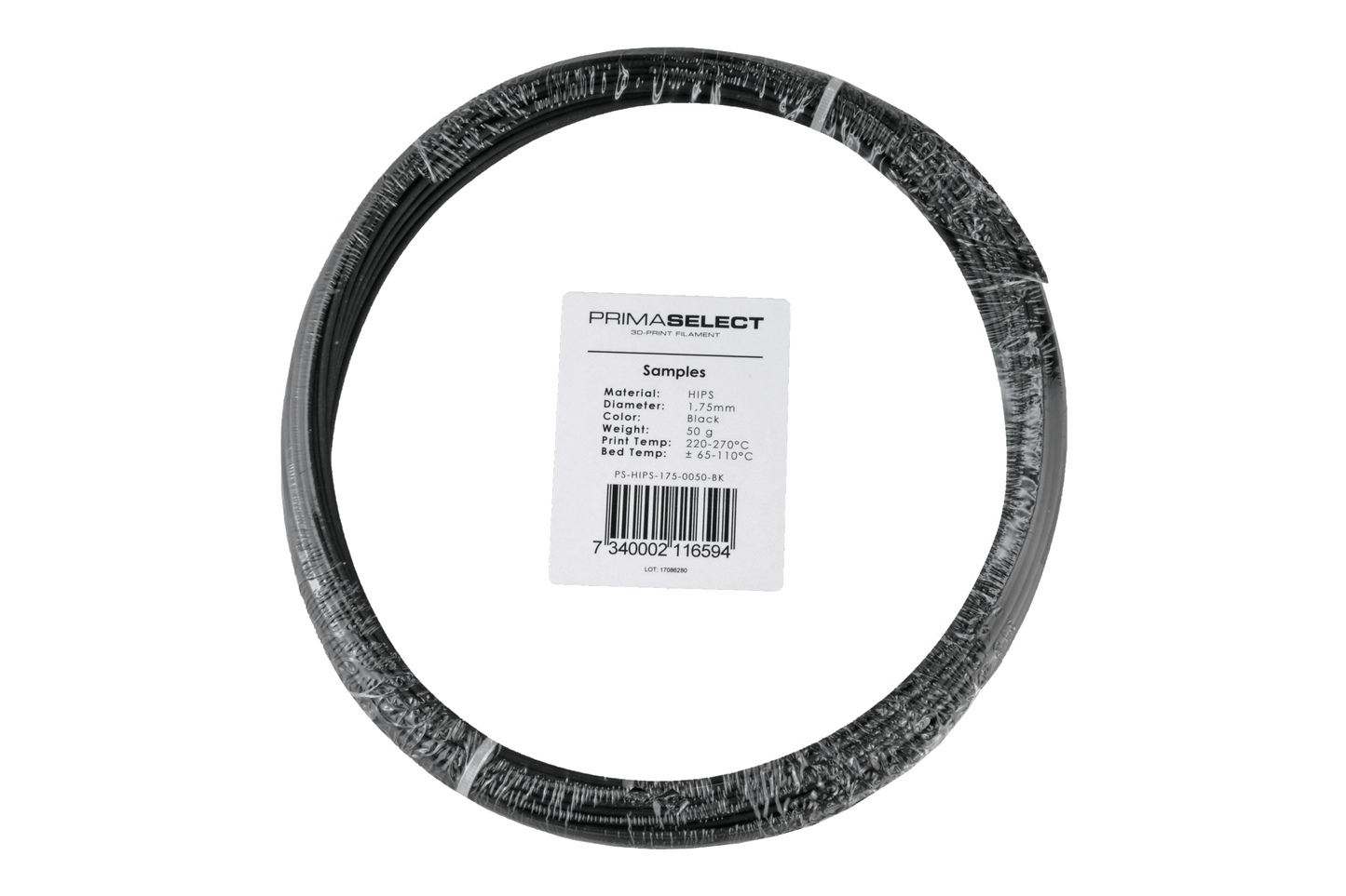 PrimaSelect HIPS - 1.75mm - 50 g - Black