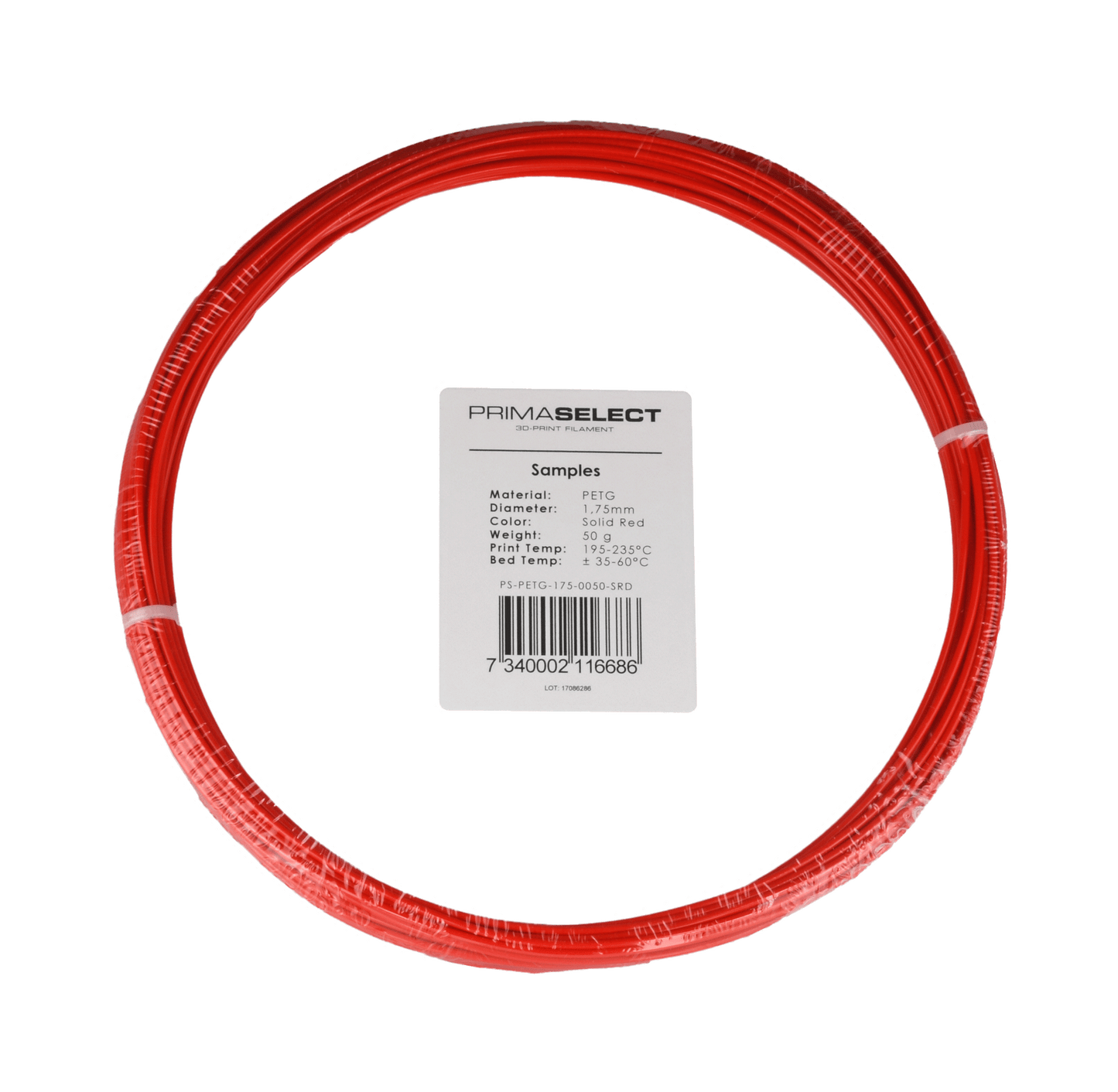 PrimaSelect PETG - 1.75mm - 50 g - Solid Red