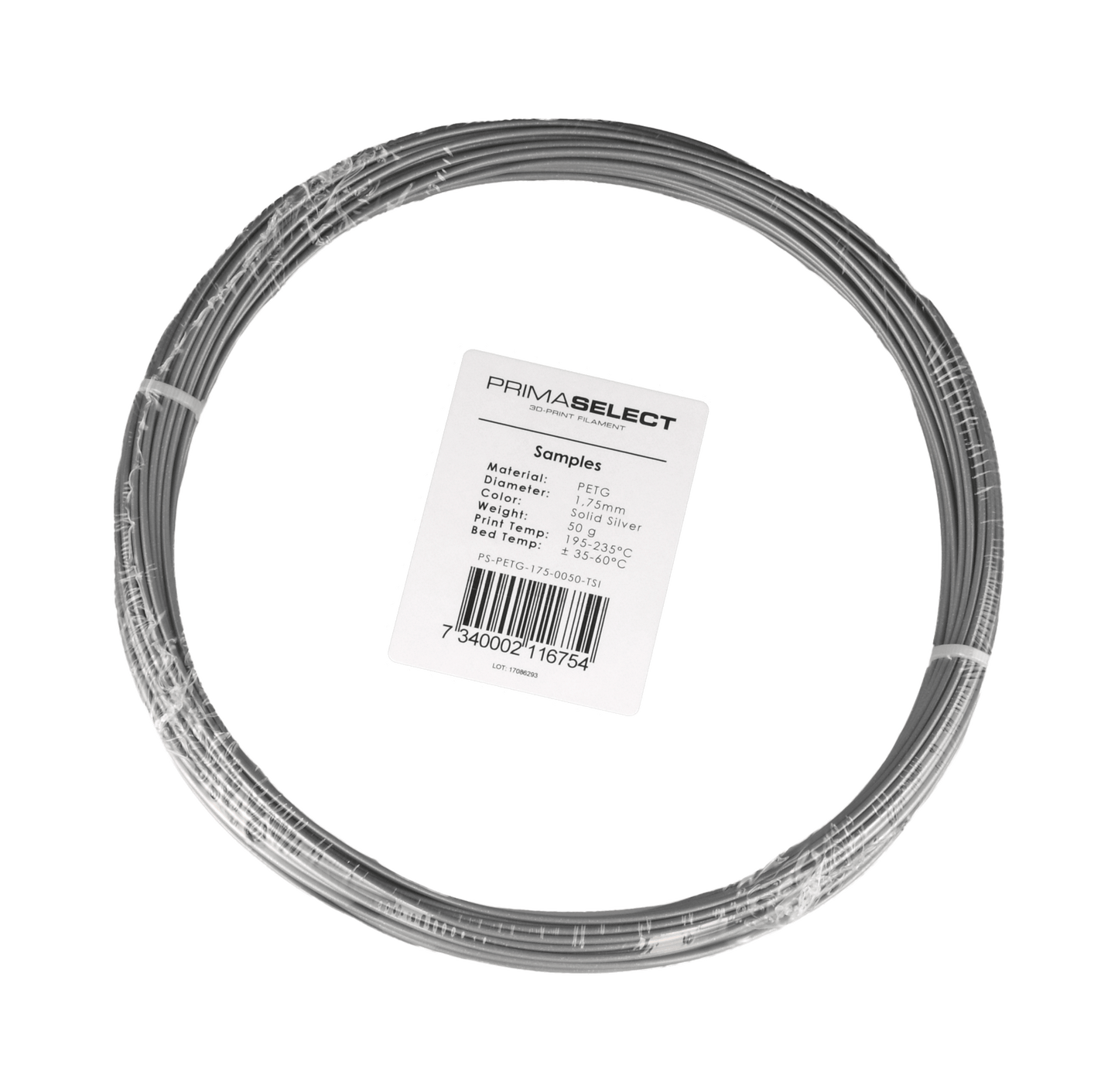 PrimaSelect PETG - 1.75mm - 50 g - Solid Silver