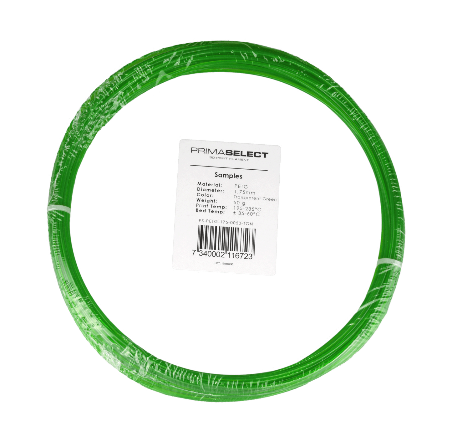 PrimaSelect PETG - 1.75mm - 50 g - Transparent Green