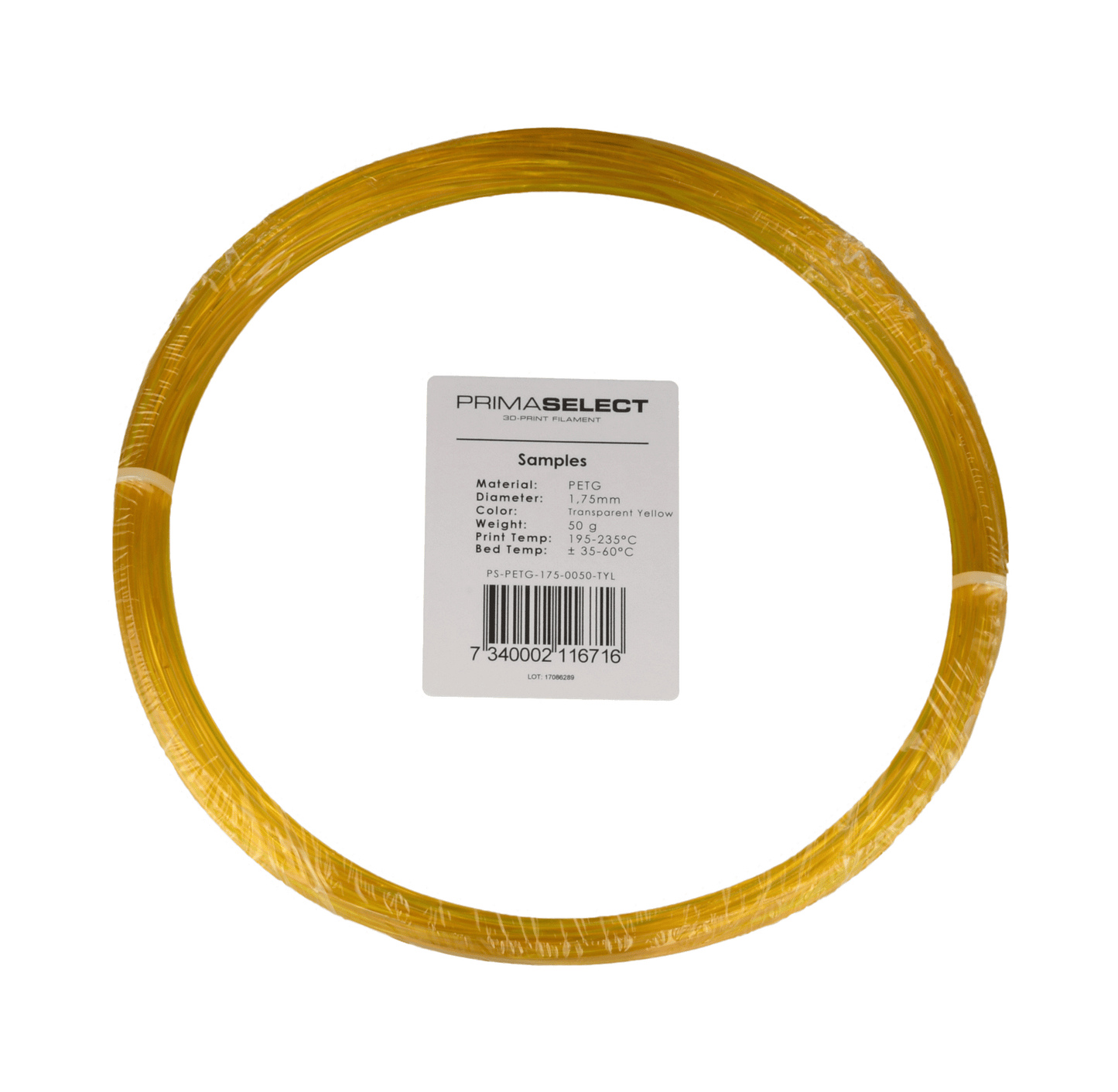 PrimaSelect PETG - 1.75mm - 50 g - Transparent Yellow
