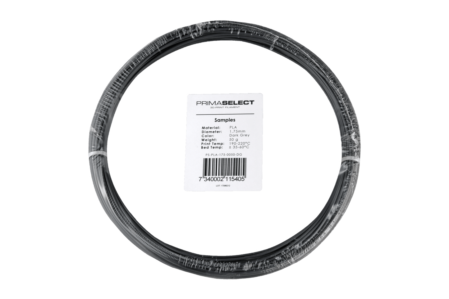 PrimaSelect PLA - 1.75mm - 50 g - Dark Grey