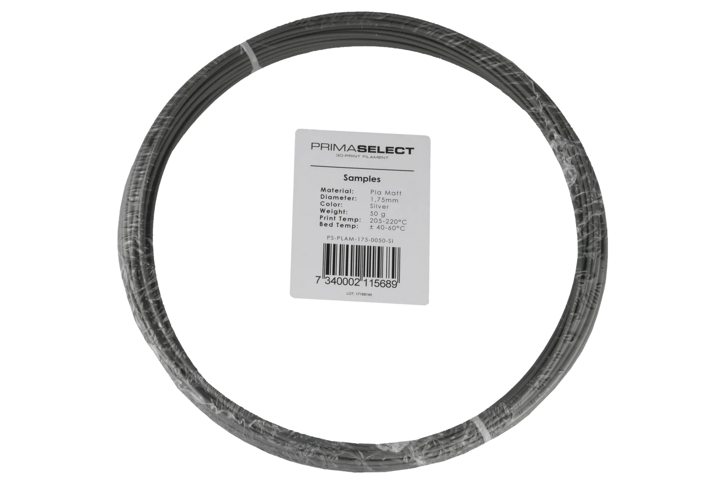 PrimaSelect PLA Matt - 1.75mm - 50 g - Silver - PremiumHobby