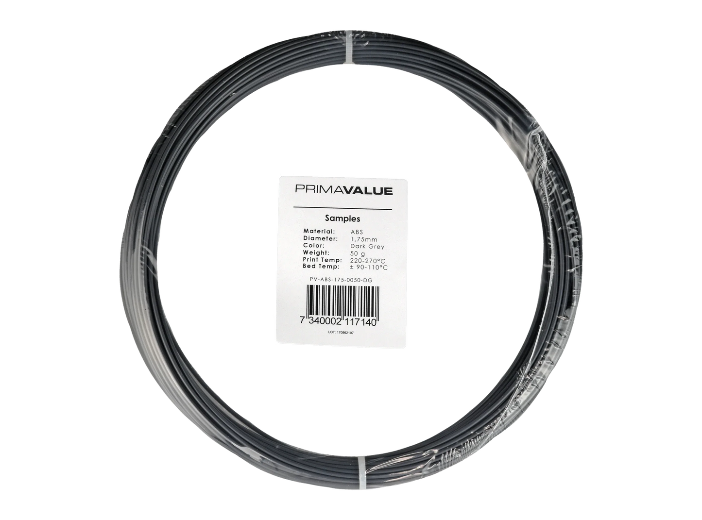 PrimaValue ABS - 1.75mm - 50 g spool - Dark Grey - PremiumHobby