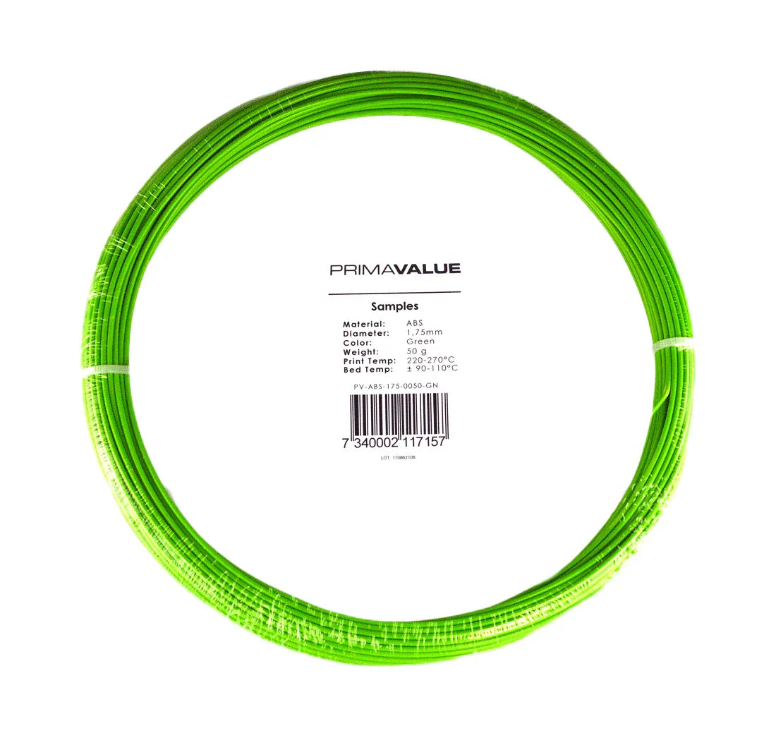 PrimaValue ABS - 1.75mm - 50 g spool - Green - PremiumHobby