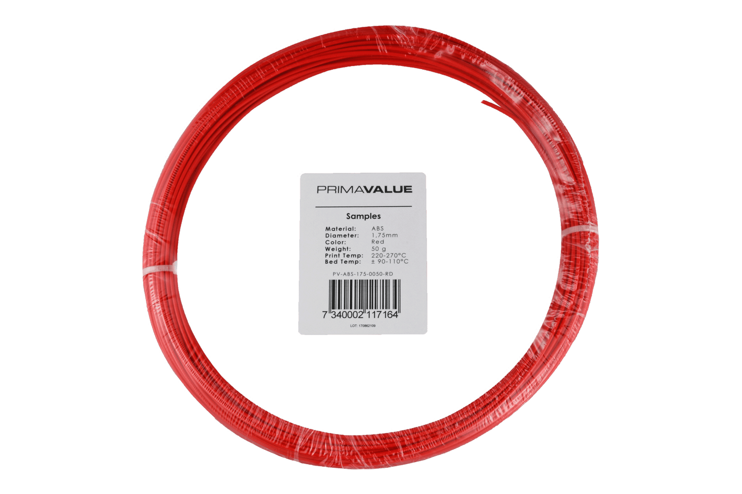 PrimaValue ABS - 1.75mm - 50 g spool - Red