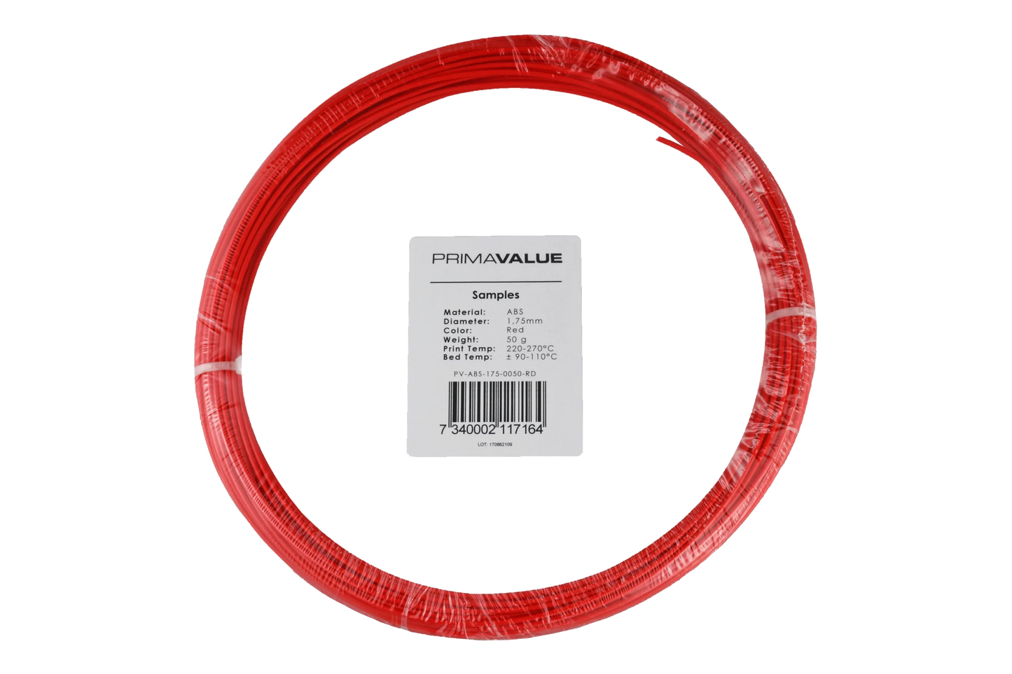 PrimaValue ABS - 1.75mm - 50 g spool - Red - PremiumHobby