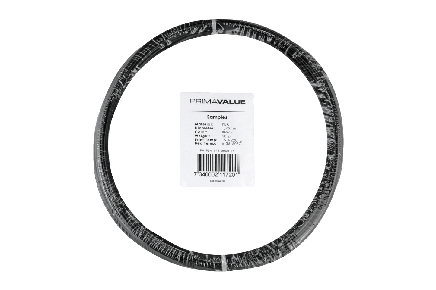 PrimaValue PLA - 1.75mm - 50 g spool - Black