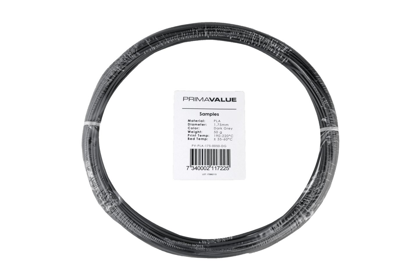 PrimaValue PLA - 1.75mm - 50 g spool - Dark grey